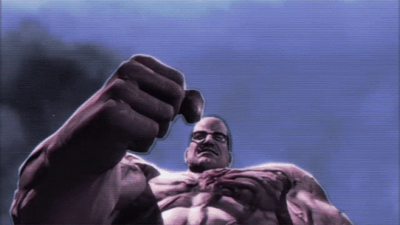 Raiden Punching Senator Armstrong Muscles GIF