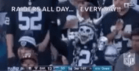 Raider Nation Skull Head Fan Cheering GIF