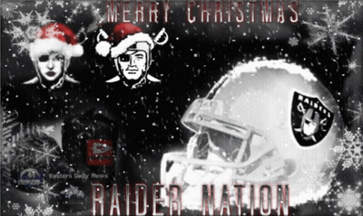 Raiders Christmas Greeting Card With Football Helmet GIF