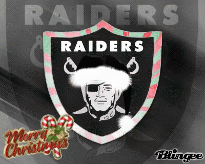 Raiders Logo With Santa Hat GIF