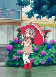 Rain Anime Girl Stomping Her Feet GIF