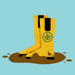 Rain Boots Stamping On Puddle Of Mud GIF