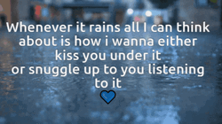 Rain Kiss Snuggle Quote GIF