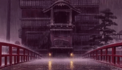 Rain Outside Building And Bridge GIF
