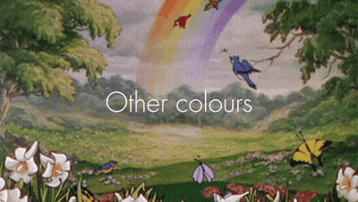 Rainbow And Butterflies Painting GIF