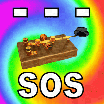 Rainbow Background With SOS In White GIF