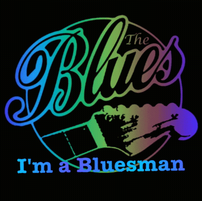 Rainbow Blues Logo Saying I'm A Bluesman GIF