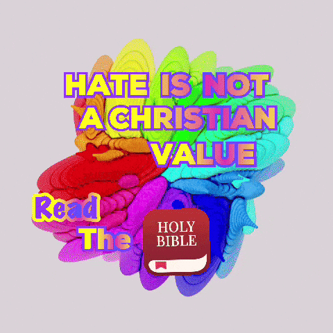 Rainbow Brain With Hate Is Not Christian GIF