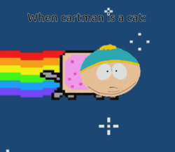 Rainbow Cat Eric Cartman Face Swap GIF