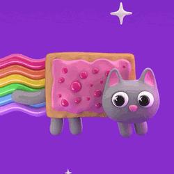 Rainbow Cat Leaping On Space GIF