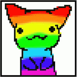 Rainbow Cat Licking Close Up GIF