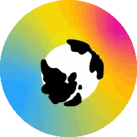 Rainbow Circle With Cow Silhouette Sticker