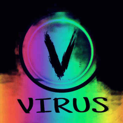 Rainbow Circle With Letter V And Virus GIF