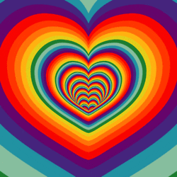 Rainbow Color Heart Tunnel