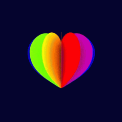 Rainbow Color Spinning Heart