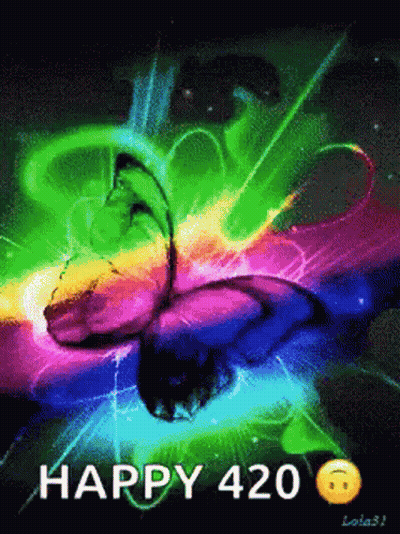 Rainbow Colored Background Happy 420 GIF