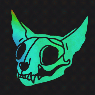 Rainbow Colored Cat Skull GIF
