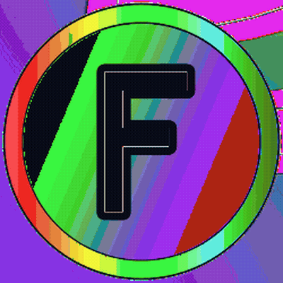 Rainbow Colored Circle With Letter F Inside GIF