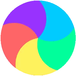 Rainbow Colored Circle With Red Yellow Blue Purple Center Sticker