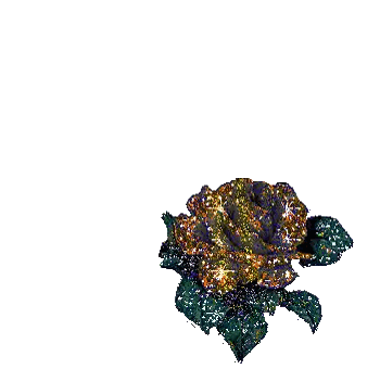 Rainbow Colored Flower With Green Leaves Sticker
