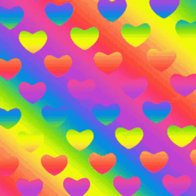 Rainbow Colored Hearts GIF