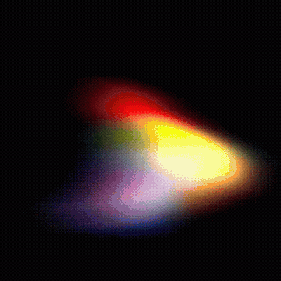 Rainbow Colored Light In Dark GIF