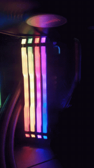 Rainbow Colored RAM Sticks Lit Up GIF