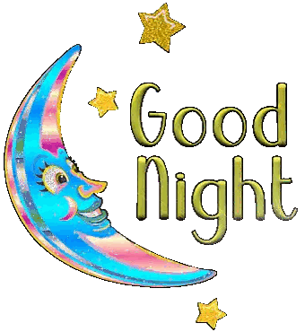 Rainbow Crescent Moon Saying Good Night Sticker