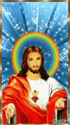 Rainbow Crown Animated Jesus GIF