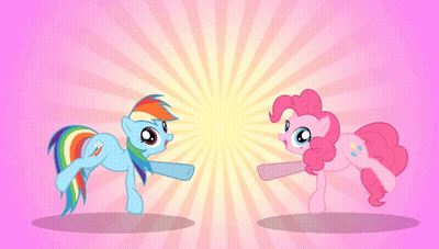 Rainbow Dash And Pinkie Pie Fighting GIF
