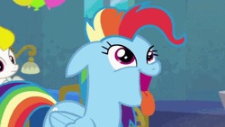 Rainbow Dash Excited Sticking Out Tongue GIF