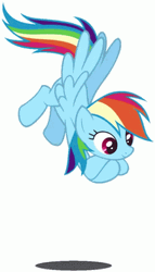 Rainbow Dash Flapping Wings While Floating GIF