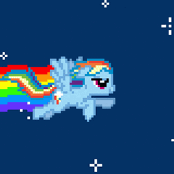 Rainbow Dash Flying Twinkling Star Night GIF