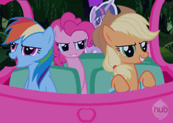 Rainbow Dash Friends Riding Vibing Together GIF