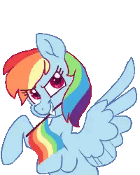 Rainbow Dash From My Little Pony Is Holding A Rainbow Flag In Her Mouth Sticker