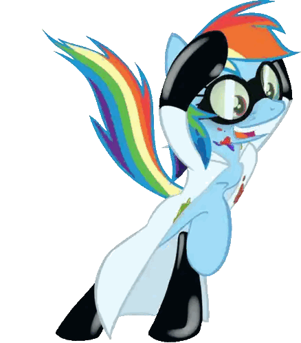 Rainbow Dash From My Little Pony Wearing A Lab Coat And Glasses Sticker