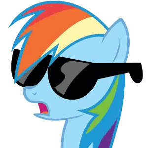 Rainbow Dash From My Little Pony With Sunglasses Sticker