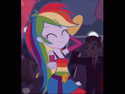 Rainbow Dash Partying Girl Animation GIF