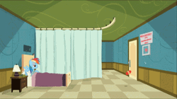 Rainbow Dash Playing Ball In Bed GIF