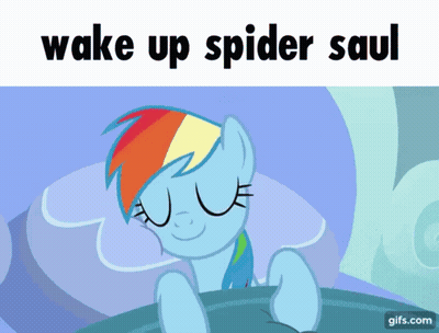 Rainbow Dash Wake Up Spider Saul GIF