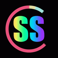 Rainbow Double S Black Background GIF