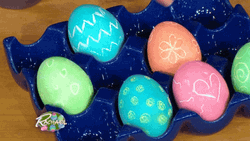 Rainbow Easter Egg Laying King GIF