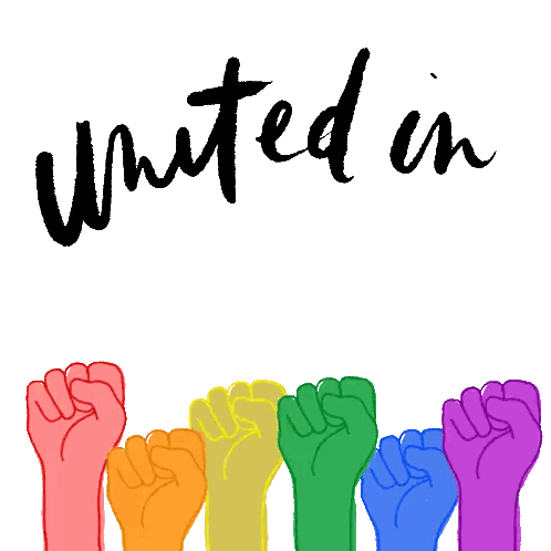 Rainbow Fists Raised United In Diversity Sticker