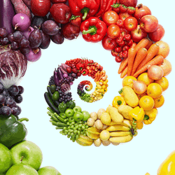 Rainbow Fitness Food Spiral Illusion  GIF