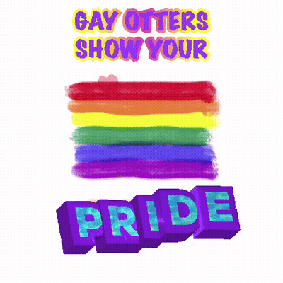 Rainbow Flag Gay Otters Show Your Pride GIF