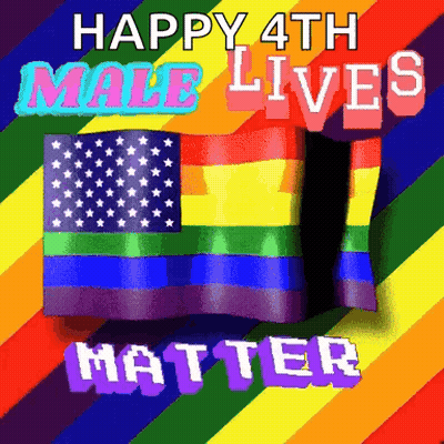 Rainbow Flag Happy 4th Male Lives Matter