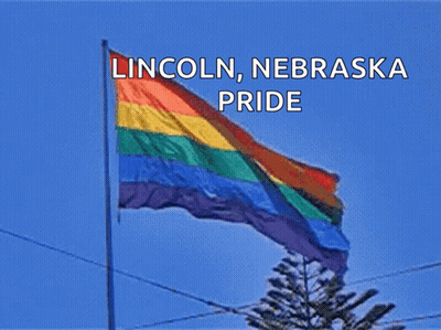 Rainbow Flag Saying Lincoln Nebraska Pride GIF