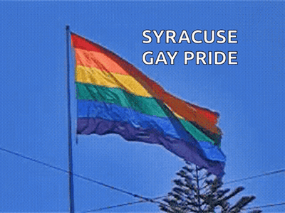 Rainbow Flag Waving Syracuse Gay Pride GIF