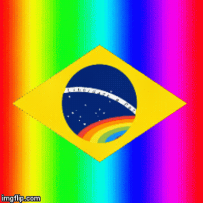 Rainbow Flag With Blue Circle And Rainbow GIF