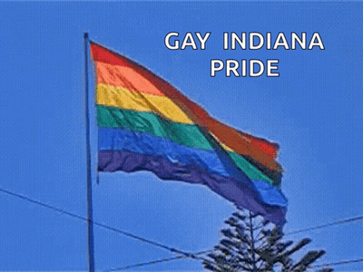 Rainbow Flag With Gay Indiana Pride GIF